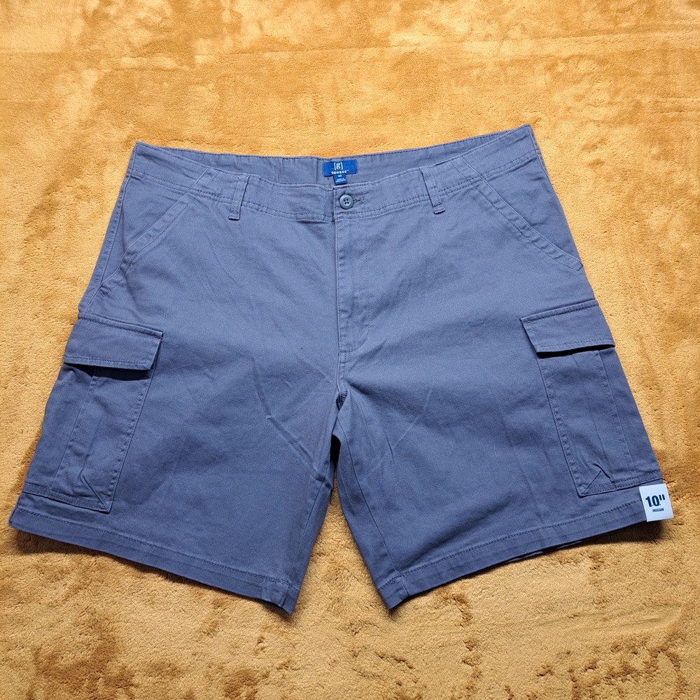 George Cargo Shorts Men 40 Blue Excellent Stretch Cotton 10in Inseam Utility